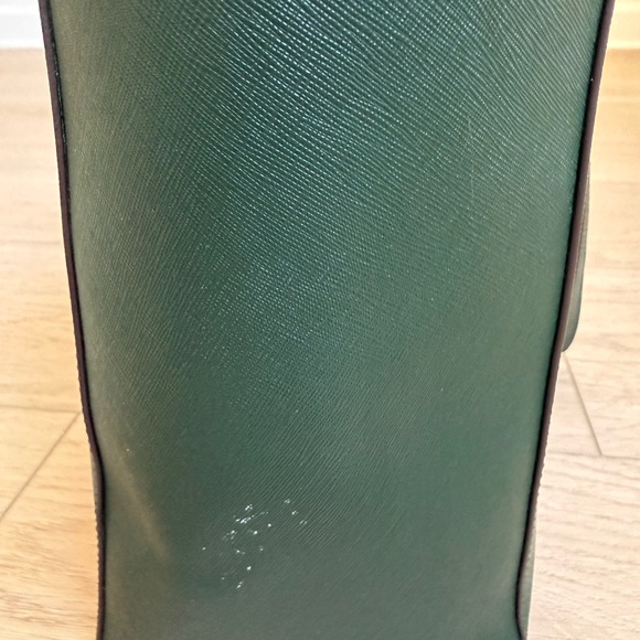 Tory Burch Forest Green Tote with Gold Accents - Picture 10 of 12